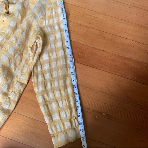 Poetry Golden Checkered Linen Blend Shirt - Picture 4 of 6